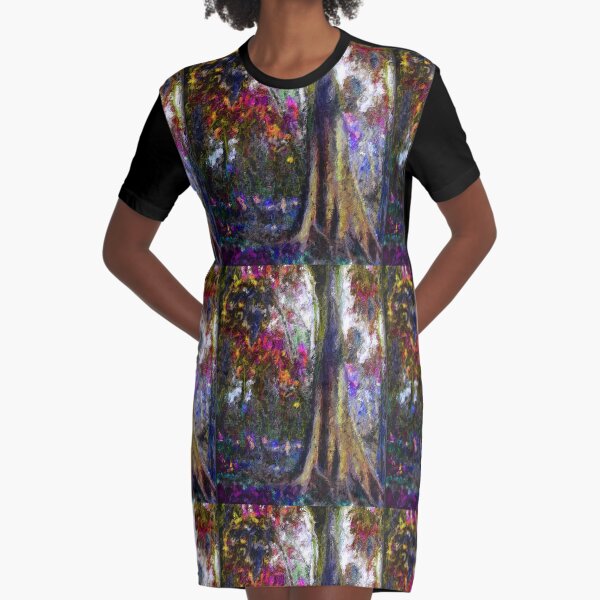 Shrubbery on the Mountain Graphic T-Shirt Dress