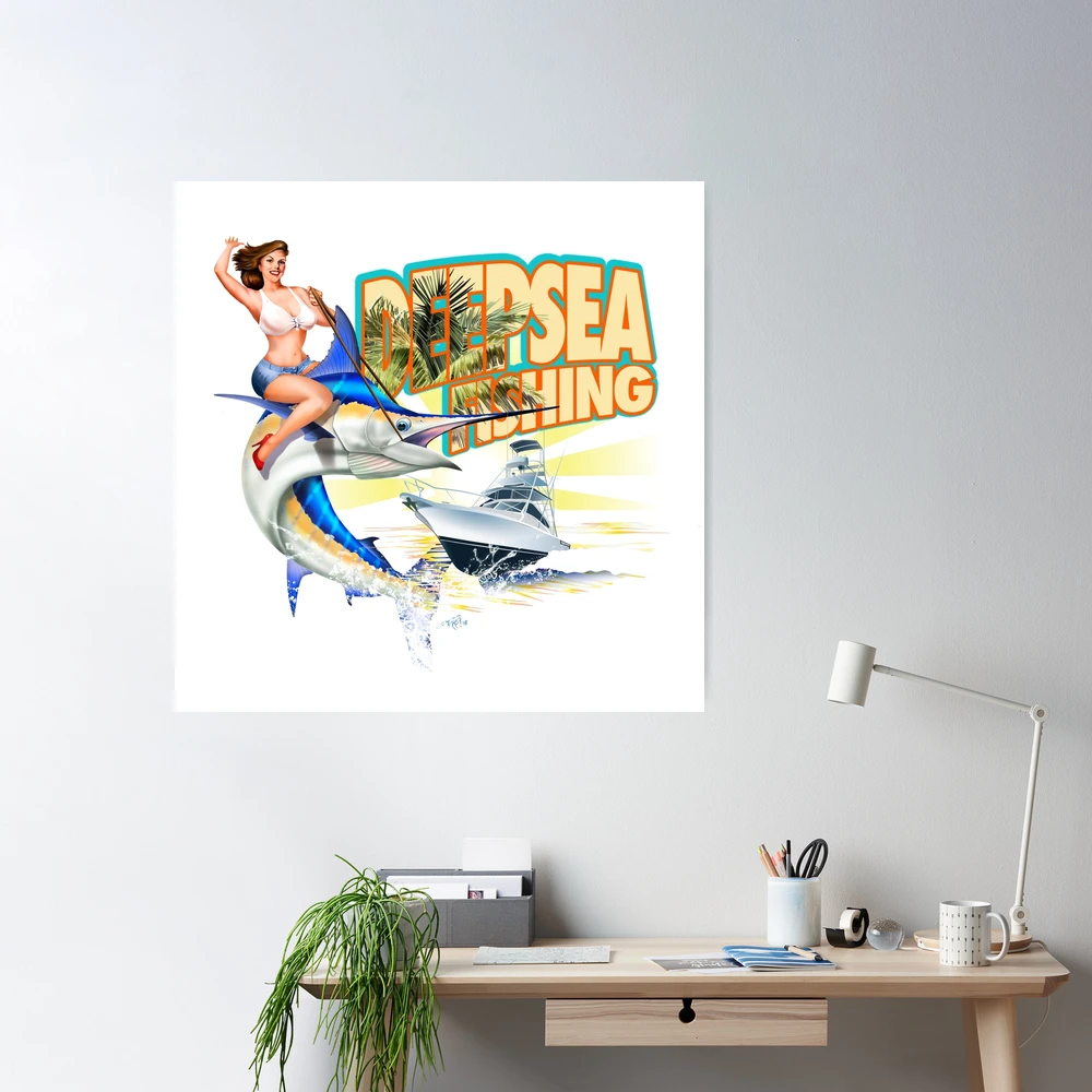 Bluefin Tuna Rider Fishing PinUp Girl Pin for Sale by Mary Tracy