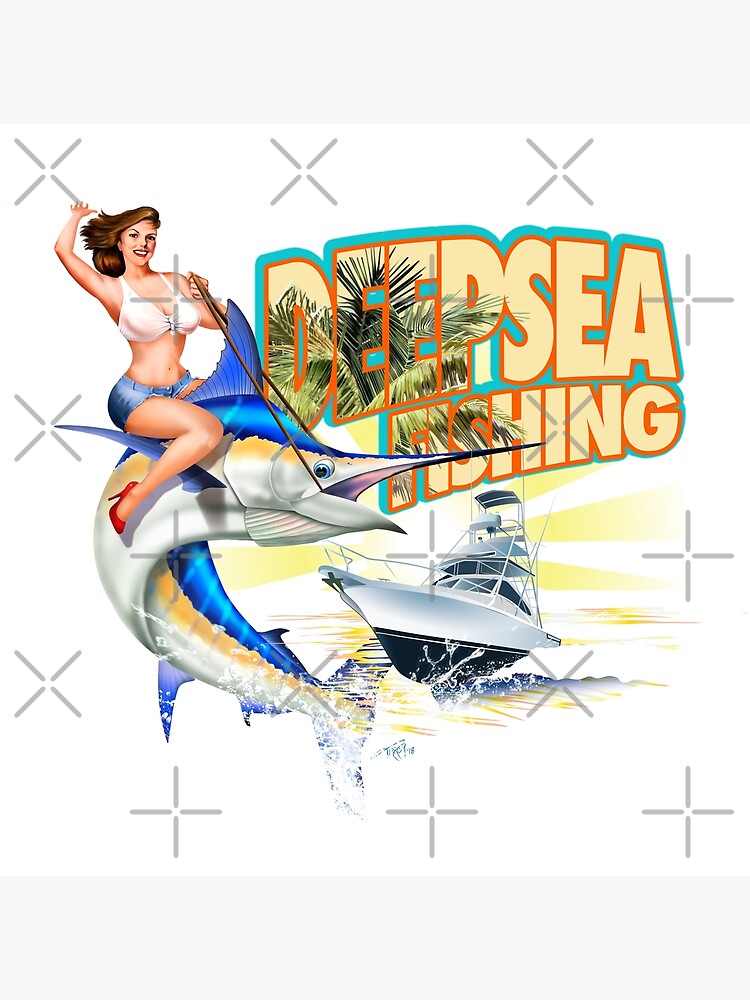 Bluefin Tuna Rider Fishing PinUp Girl Pin for Sale by Mary Tracy