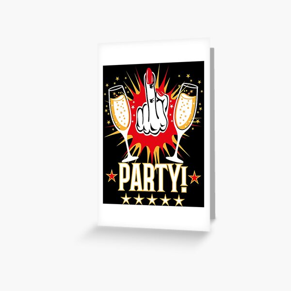 Item preview, 13 party stinky fingers middle finger champagne designed and sold by Margarita-Art.