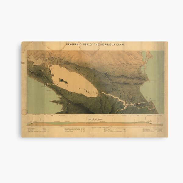 Item preview, Vintage Map of The Nicaragua Canal Proposal (1870) designed and sold by BravuraMedia.