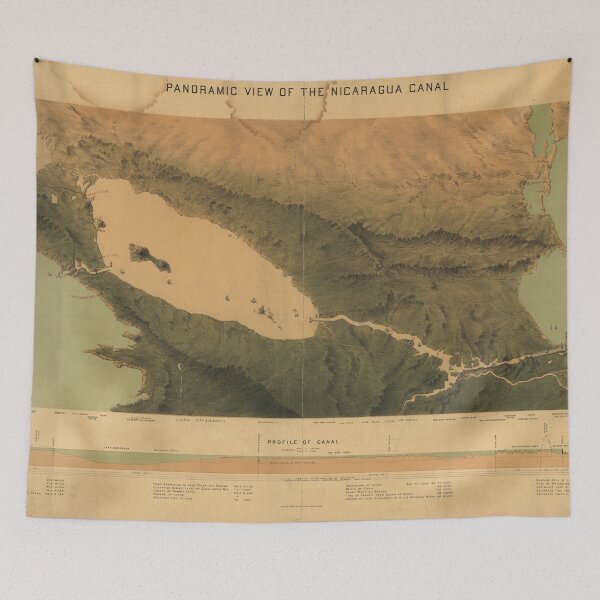 Item preview, Vintage Map of The Nicaragua Canal Proposal (1870) designed and sold by BravuraMedia.