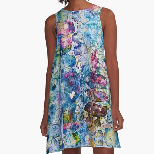 Abstract: Abalone Shell Colors A-Line Dress