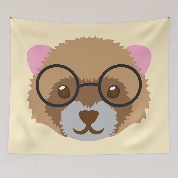 Item preview, Nerdy little ferret with cute glasses designed and sold by jazzydevil.