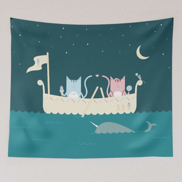 Item preview, Traveling Tabbies: Nighttime Boat Ride designed and sold by Jessica Emery-McGregor.