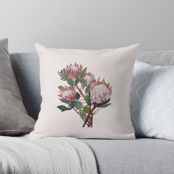 A Bunch of King Proteas Throw Pillow