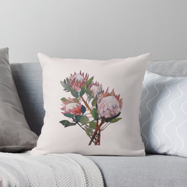 A Bunch of King Proteas  Throw Pillow