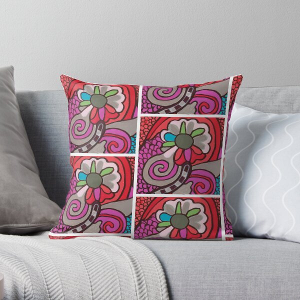 Urban Flowers Throw Pillow