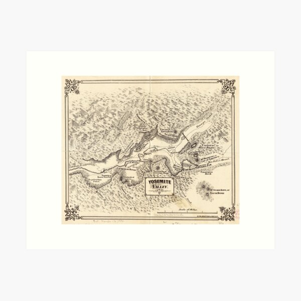 Item preview, Vintage Map of Yosemite Valley (1879) designed and sold by BravuraMedia.