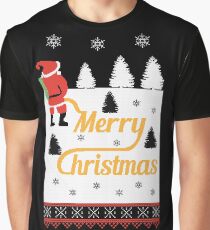 Ugly Christmas Sweater Santa Peeing In The Snow Noel Graphic T-Shirt