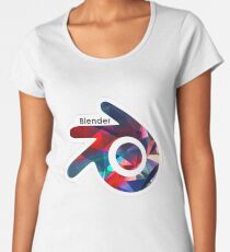 Blender Logo (with white outline) Women's Premium T-Shirt