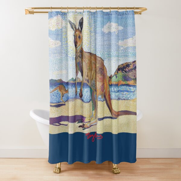 Kangaroos on beach Shower Curtain