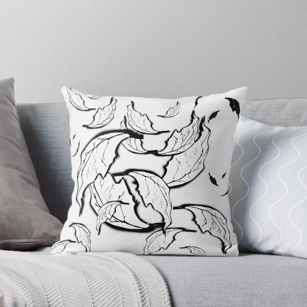 Item preview, black white leaves designed and sold by BiPasternak.