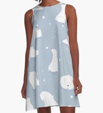 Muster Alltäglich | Yoga-Bären A-Linien Kleid