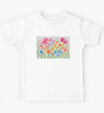 Wild flowers with happy bee. Kids Tee