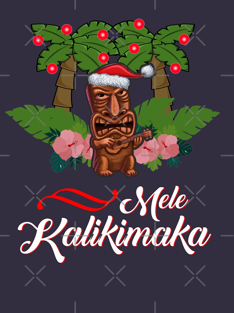 "Mele Kalikimaka Tiki Merry Christmas Hawaii Design Gift " T-shirt by ...