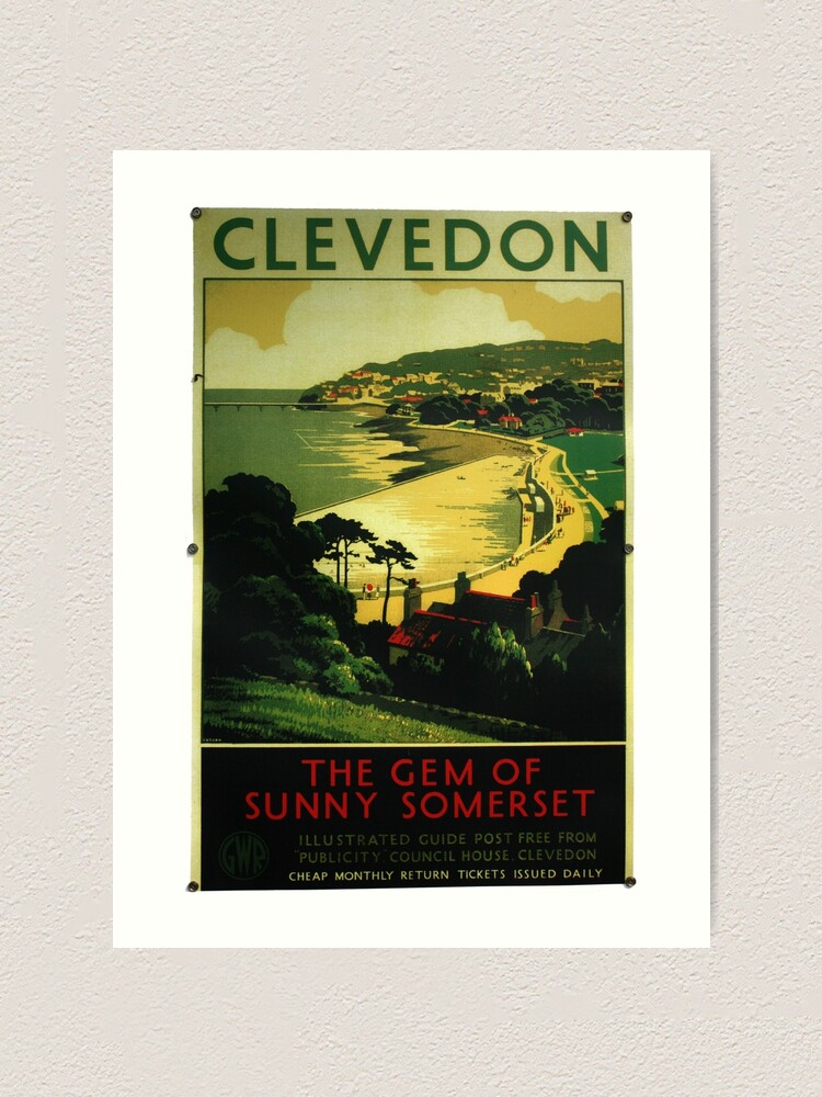"Vintage Clevedon advertising poster" Art Print for Sale by photoslot