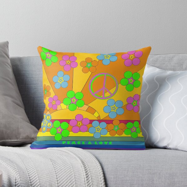 Peace and Love Throw Pillow