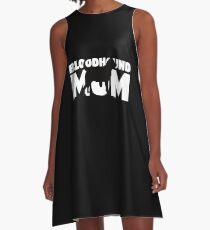 Bluthund-Mamma-T-Shirt Bluthund-Geschenk-Mutter-Hundemamma-T-Stück A-Linien Kleid