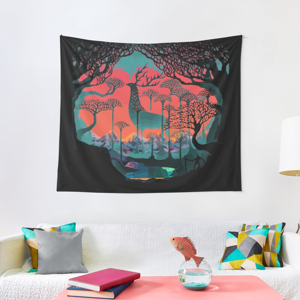 Forest Spirit - Woodland Illustration Tapestry