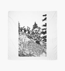 Hecklefest downhill MTB race - Whistler BC Crankworx Pen and Ink illustration - Heckler's Rock Scarf