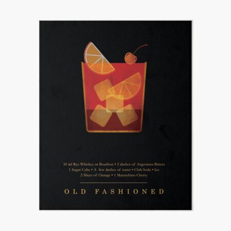 Artikel-Vorschau von Old Fashioned - Cocktail - Classic Cocktails Series - Schwarz und Gold - Modernes, minimalistisches Dekor, designt und verkauft von Studio Grafiikka.