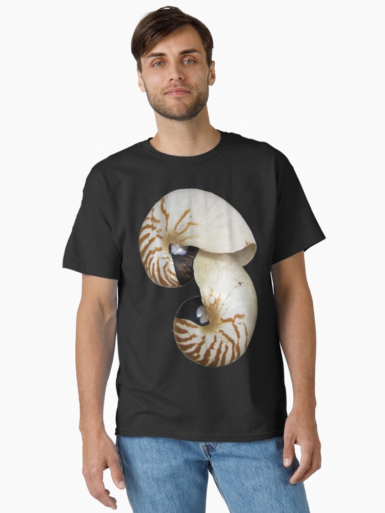 Thumbnail 1 of 7, Classic T-Shirt, Nautilus Shell - photography by Avril Thomas - Adelaide / South Australia Artist designed and sold by AvrilThomasart.
