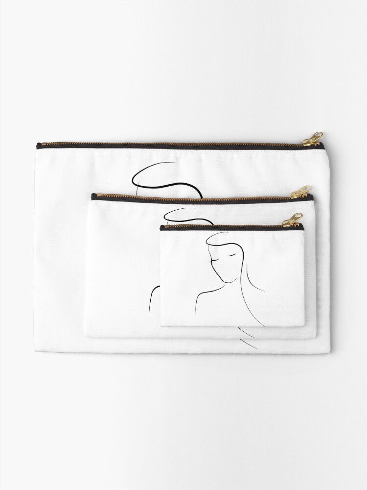 Abstract Face Drawing - Minimal Mary | Zipper Pouch