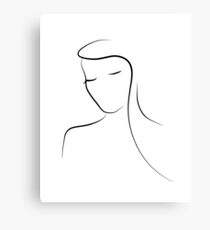 Abstract Face Drawing - Minimal Mary Canvas Print