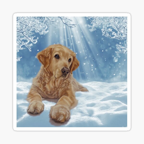 Golden Retriever - All I Want For Christmas Sticker