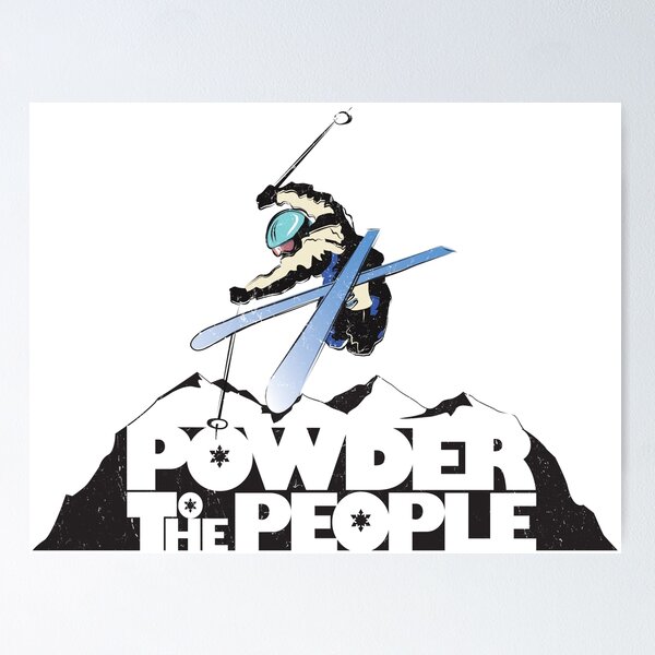 Item preview, Powder To The People distressed retro ski poster designed and sold by SFDesignstudio.