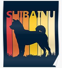 Vintage Retro Shiba Inu Christmas Gift Poster
