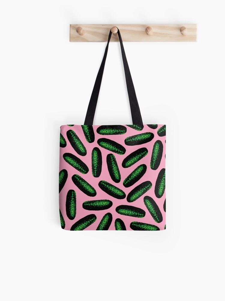 pink and green tote