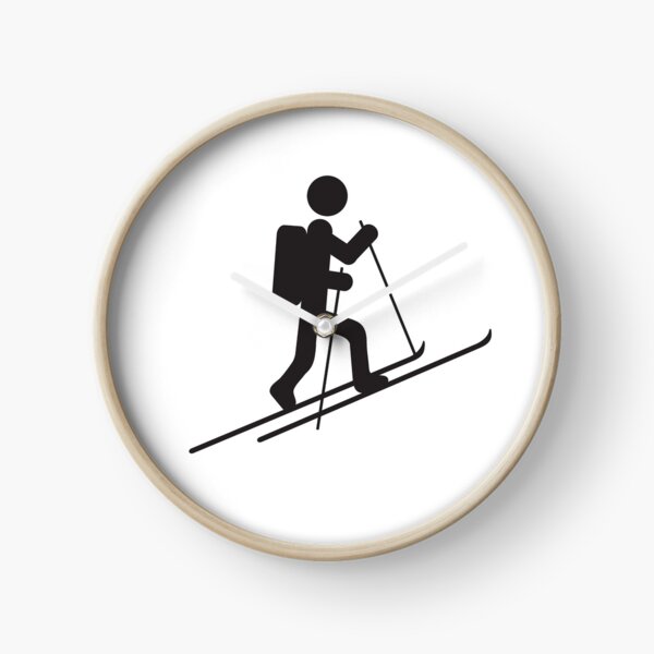 Backcountry Skiing design Vintage Ski-Tours Ski Mountaineer Clock