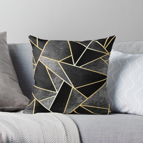 Éclatement noir et or Coussin