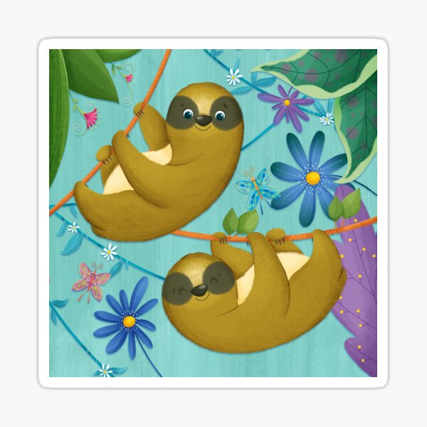 sloth in the jungle Sticker