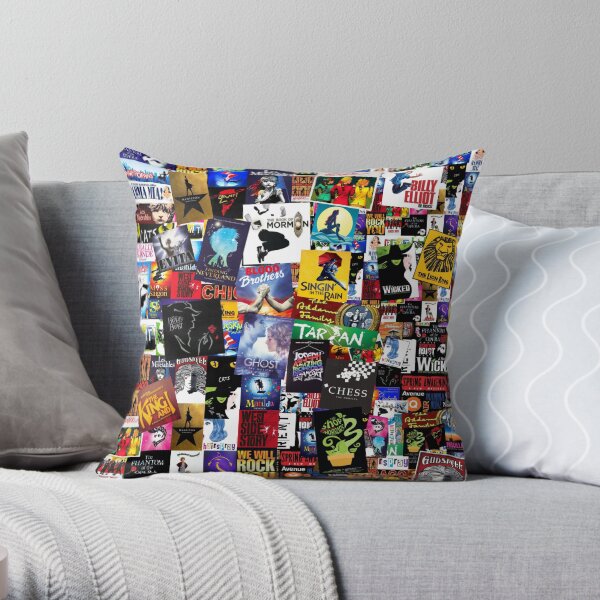 Musicals Collage IV Throw Pillow