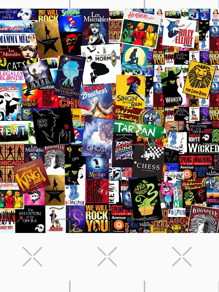 Thumbnail 7 of 7, Classic T-Shirt, Musicals Collage IV Original designed and sold by BrambleBox.