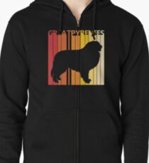 Vintage Retro Great Pyrenees Christmas Gift Zipped Hoodie