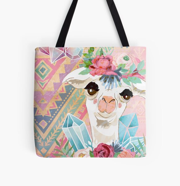 Vintage Boho Alpacas for Makers, Crafters, Knitters, Crocheters, all crafts. All Over Print Tote Bag