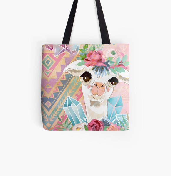 Vintage Boho Alpacas for Makers, Crafters, Knitters, Crocheters, all crafts. All Over Print Tote Bag
