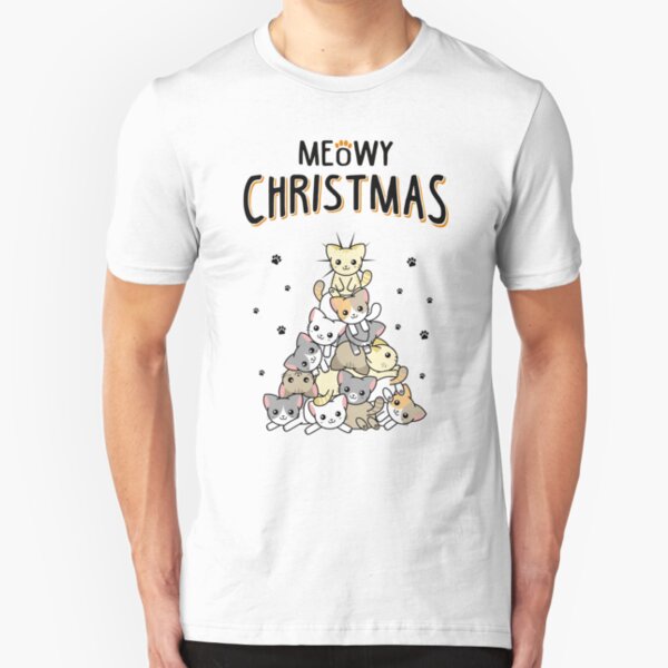 Meowy Christmas Ugly Sweater Slim Fit T-Shirt