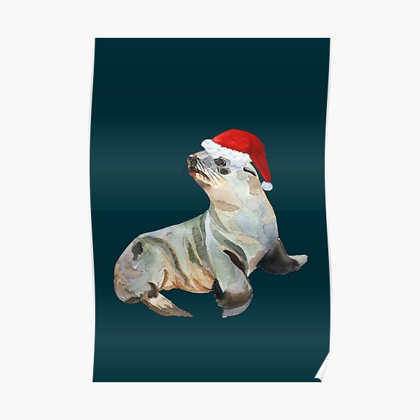 Christmas fur seal Poster