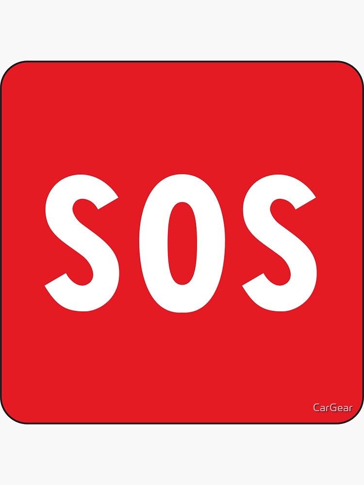SOS Distress Signal Sign" Sticker for Sale by CarGear | Redbubble