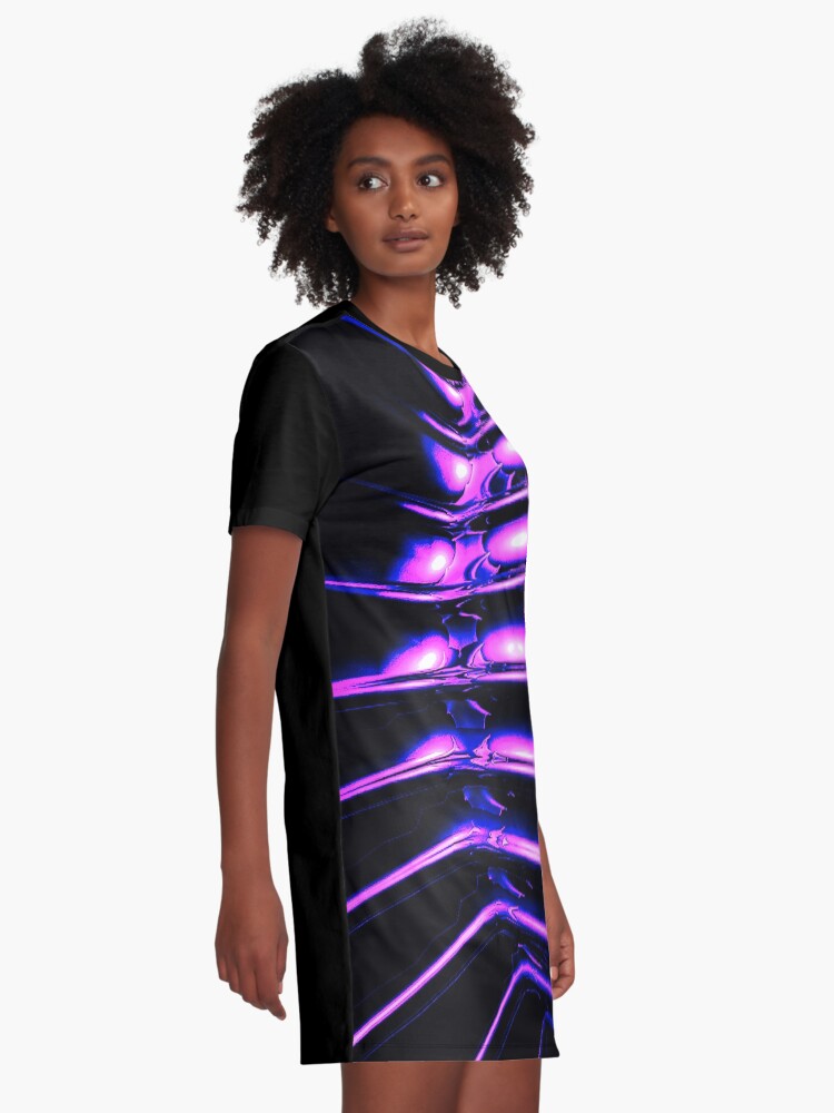 Alternate view of Abstract Neon Alien Pod Graphic T-Shirt Dress