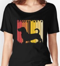 Vintage Retro Basset Hound Christmas Gift Women's Relaxed Fit T-Shirt