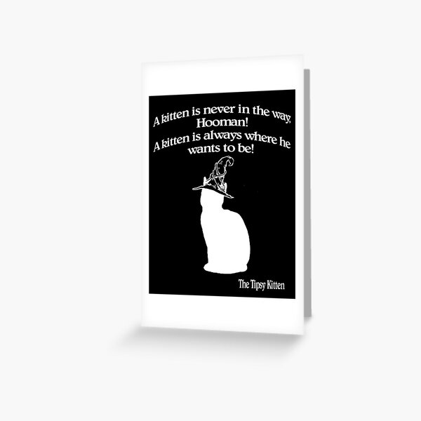 Wizard Kitten Black Greeting Card