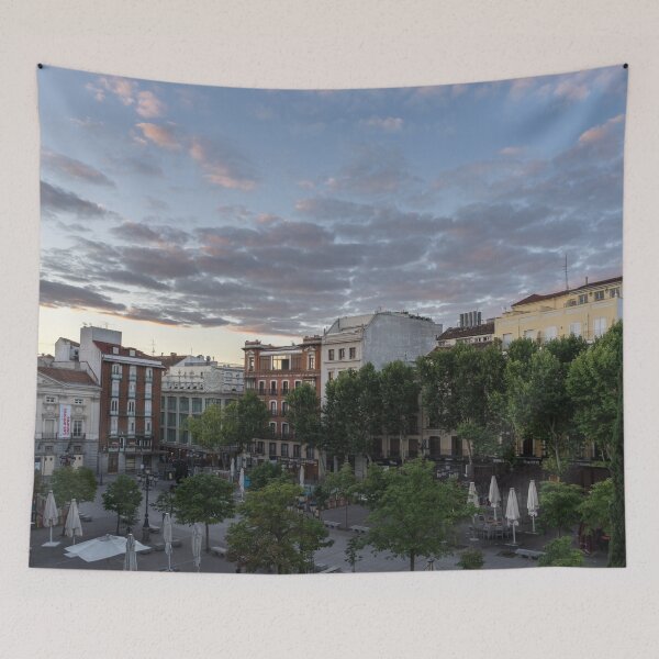 Item preview, Gallivanting Around Madrid is a Pure Delight - Plaza de Santa Ana Colourful Dawn designed and sold by Georgia Mizuleva.