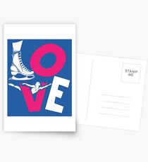 Cool I Love Figure Ice Skating Boys And Girls Gift Design Postcards