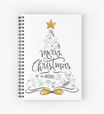 Xmas tree funny accessories for cat lovers Spiral Notebook